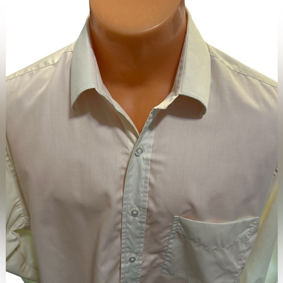 HemraJani Custom Tailored Hong Kong Shirt White Cream Size Neck 15.5” Arm 33/34. - Picture 3 of 13